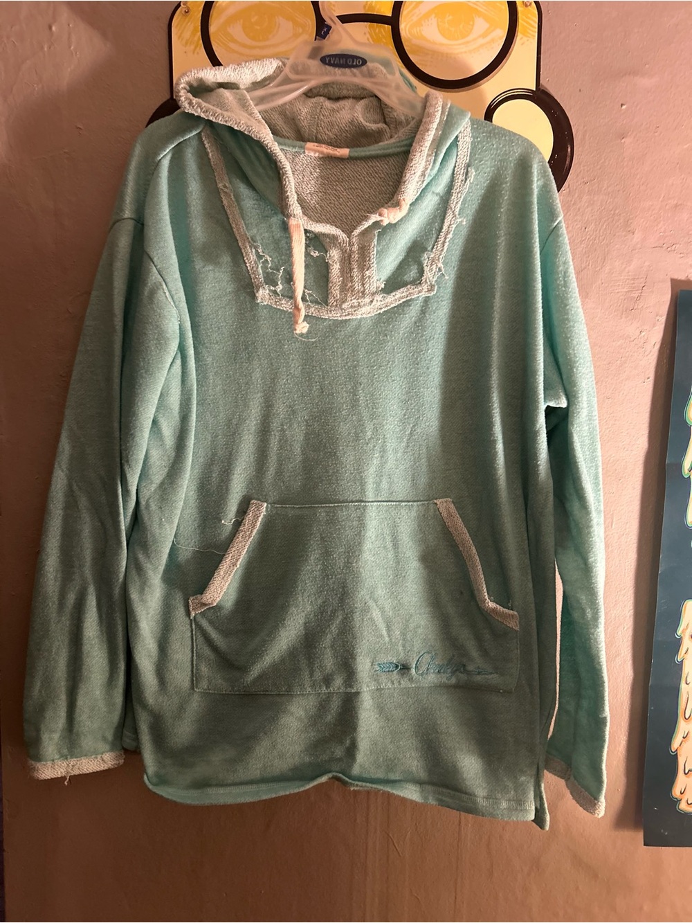 Coastal Comfort Women's Teal Terry Pullover Hoodie Sweater